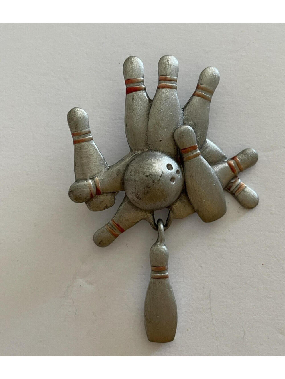 Bowling Pins And Bowling Ball Brooch Pin Pewter By Spoontiques
